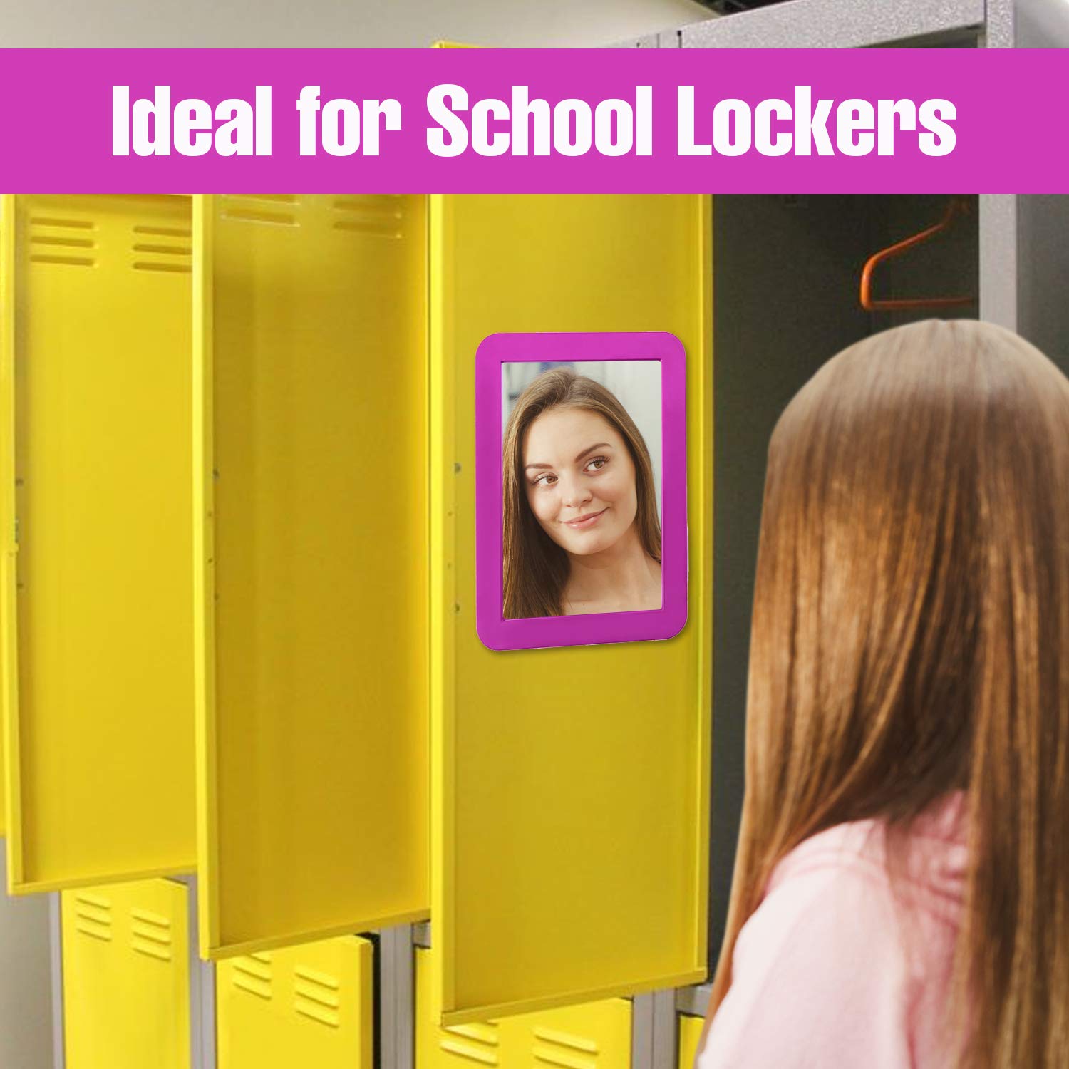 Magnetic Locker Mirror, 5x7 Real Glass Small Mirrors for Locker with  Magnetic Backing, for School Locker, Bathroom, Household Refrigerator,  Locker